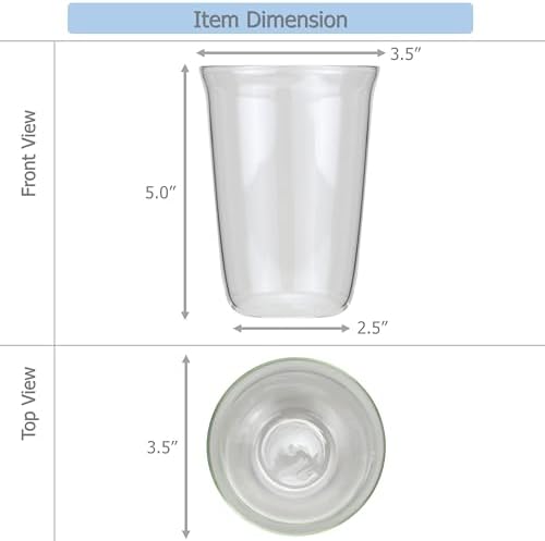 EIKS 2 Pack Crystal Clear Drinking Glasses Cups, 460ml/15.5oz