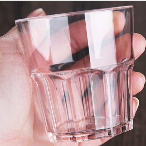 16 Pack 8 oz Plastic Drinking Glasses, BPA Free Unbreakable Juice Cups, Stackable Clear Beverages Iced Hot Tea Glassware for Cocktail