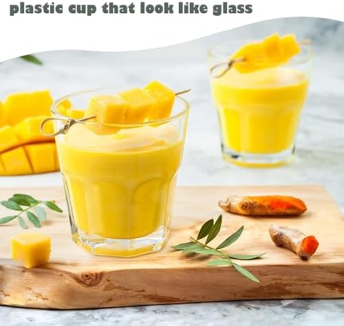 6 PCS Clear Plastic Tumblers, Resuable Drinking Glasses, 8.8 OZ Acrylic Cup