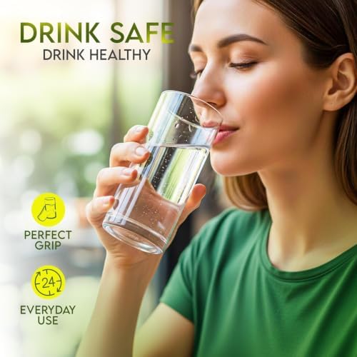 KICHLY Clear Plastic Highball Glasses, BPA Free Tall 16 Oz Tumblers, 8 Pack