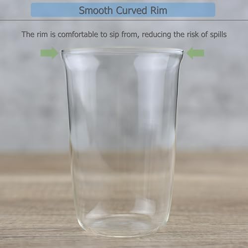 EIKS 2 Pack Crystal Clear Drinking Glasses Cups, 460ml/15.5oz