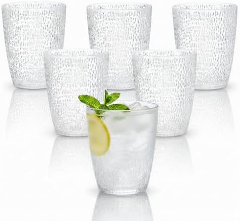 6 PCS Clear Acrylic Drinking Cups, Reusable Plastic Glasses Drinkware
