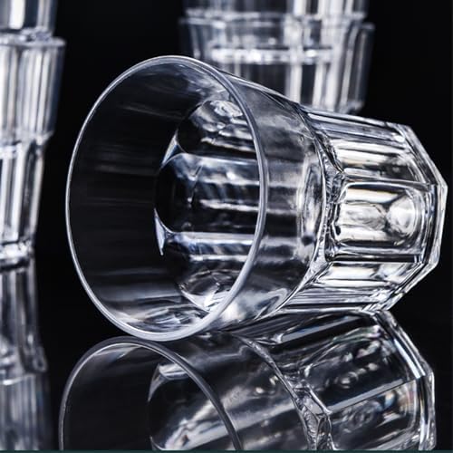 16 Pack 8 oz Plastic Drinking Glasses, BPA Free Unbreakable Juice Cups, Stackable Clear Beverages Iced Hot Tea Glassware for Cocktail