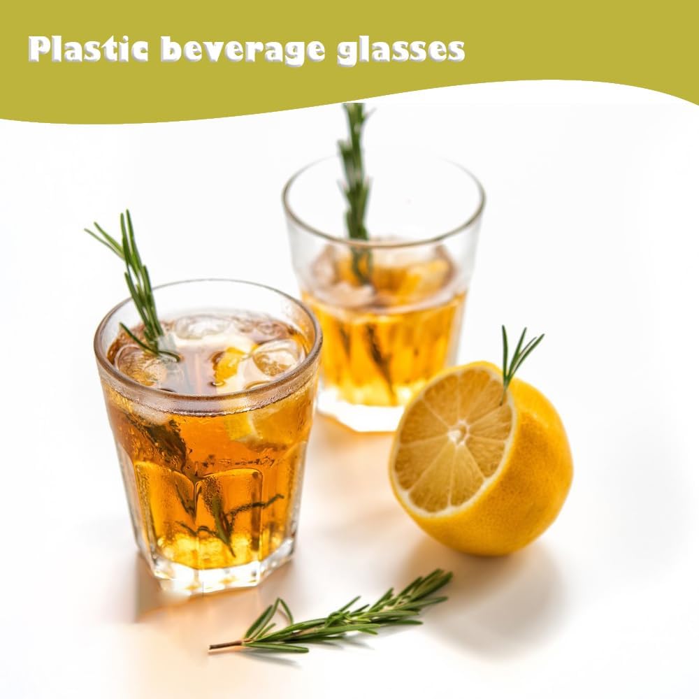 6 PCS Clear Plastic Tumblers, Resuable Drinking Glasses, 8.8 OZ Acrylic Cup