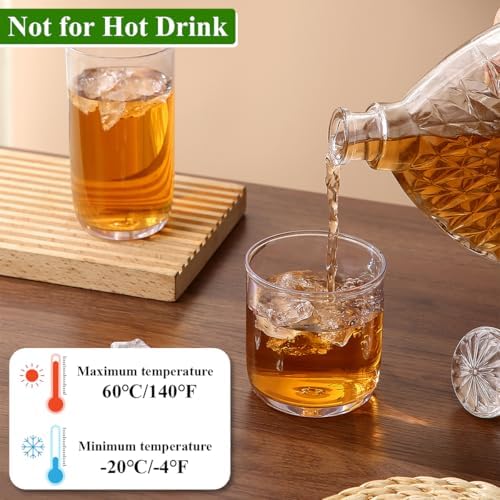 Kyraton Drinking Glasses Set of 12, PET Clear Plastic Highball Glasses 14oz & Whisky Cocktail Glasses Set 11.5oz