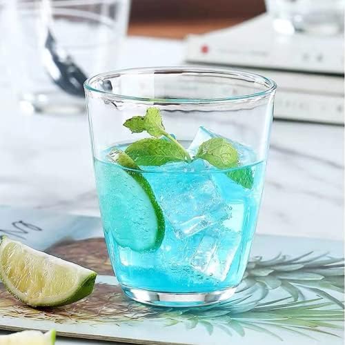QAPPDA 7 Ounce Juice Glasses, Stackable Drinking Glass Set of 12, Clear Water Glasses Durable Homemade Beverage Tumbler for Soda, Mixed Drinks, Milk