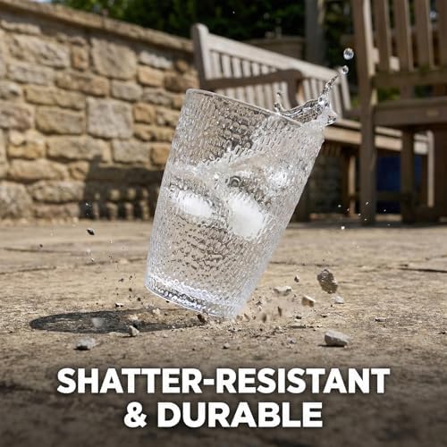 6 PCS Clear Acrylic Drinking Cups, Reusable Plastic Glasses Drinkware