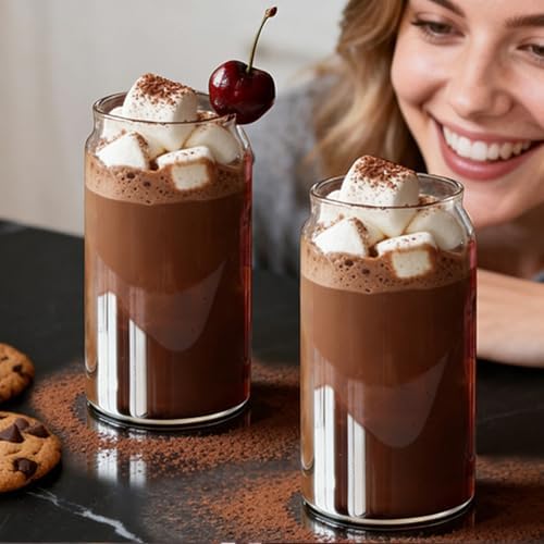 Etolies Drinking Glasses Set of 10, 17oz Can Shaped Glass Cups, Clear Highball Glasses, Cute Coffee Tumbler Glass, Ideal for Cocktails, Iced Coffee