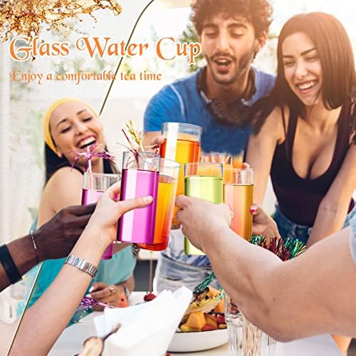 Zubebe Set of 12 Clear Drinking Glasses 16 oz Thin Highball Glasses Glass Cups Drinkware Elegant Bar Glassware Drink Tumblers for Juice Drinks