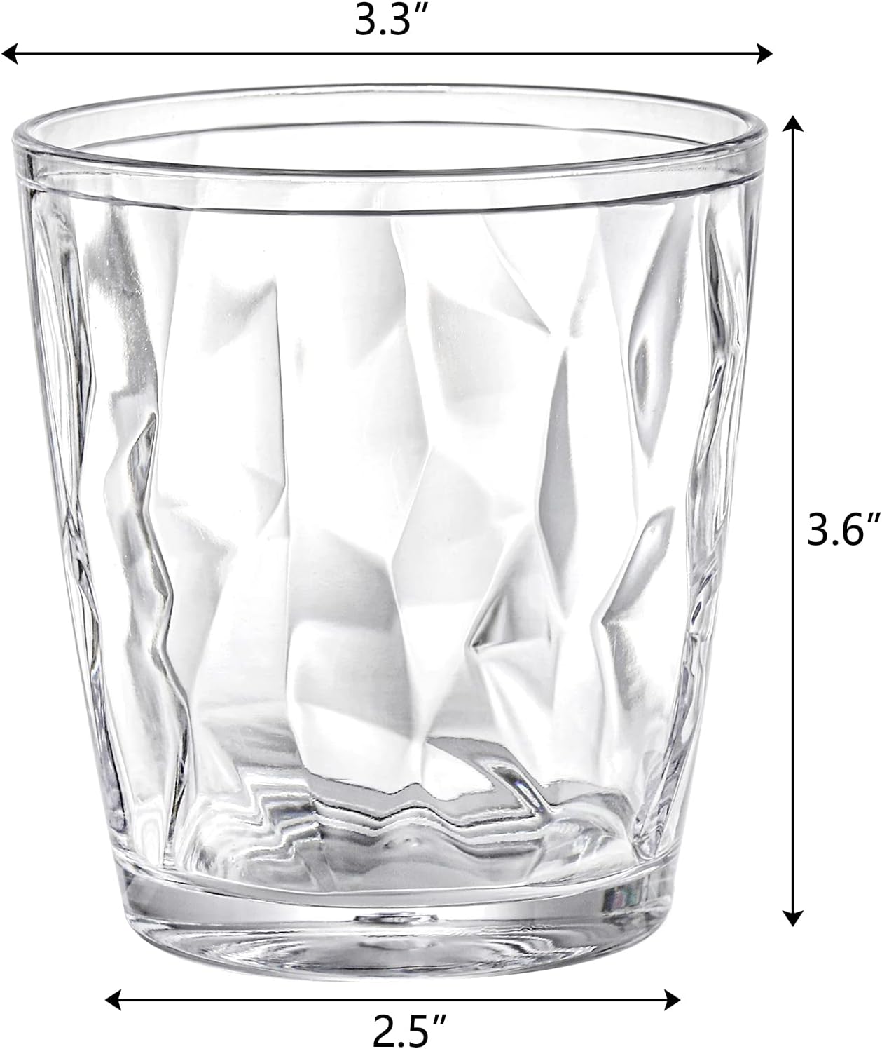 Hedume 9 Pack 10-ounce Plastic Water Tumblers, Transparent Drinking Glasses, Clear Acrylic Reusable Juice Wine Cups Stackable for Home, Picnic Party