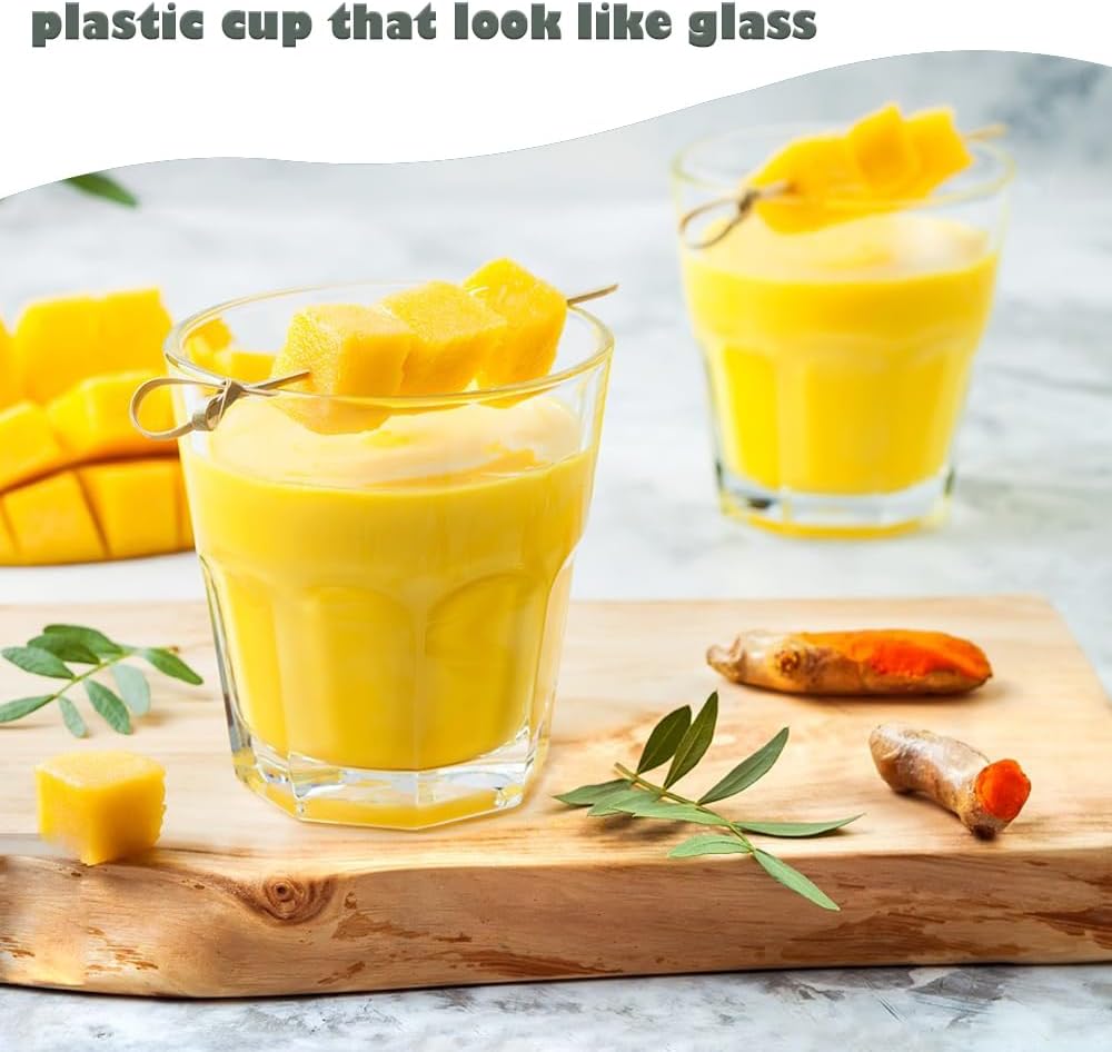 6 PCS Clear Plastic Tumblers, Resuable Drinking Glasses, 8.8 OZ Acrylic Cup