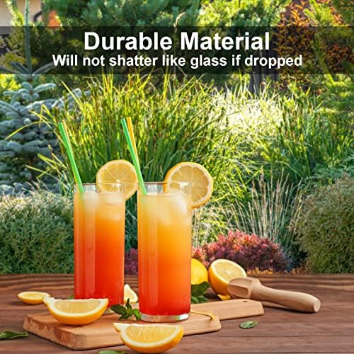 Tiawudi 12 Pack Plastic cups, Clear Tumblers, 6 each: 12 ounce and 16 ounce Water Drinking Cups, Reusable Drinking Glasses Set