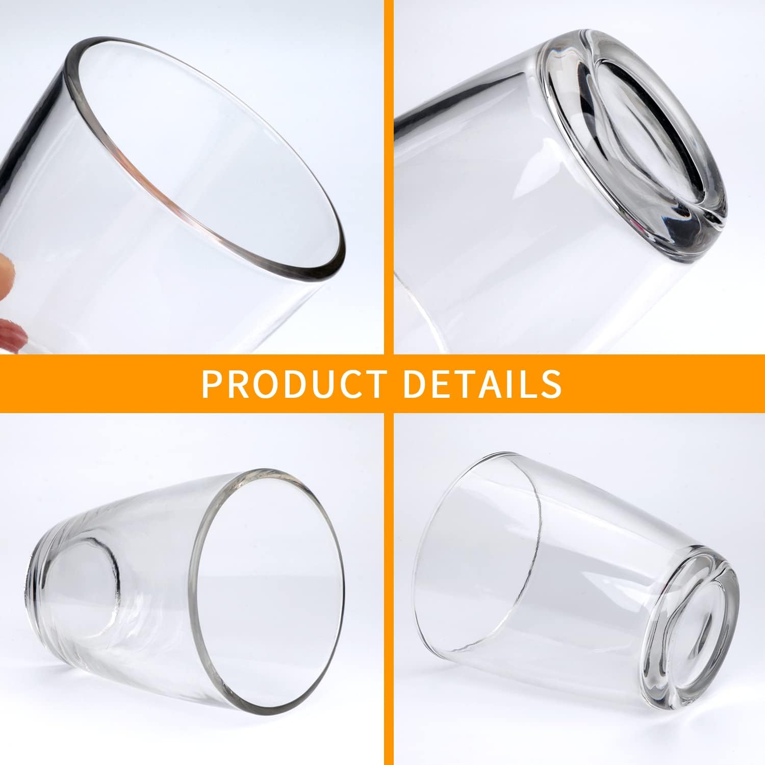 QAPPDA 7 Ounce Juice Glasses, Stackable Drinking Glass Set of 12, Clear Water Glasses Durable Homemade Beverage Tumbler for Soda, Mixed Drinks, Milk