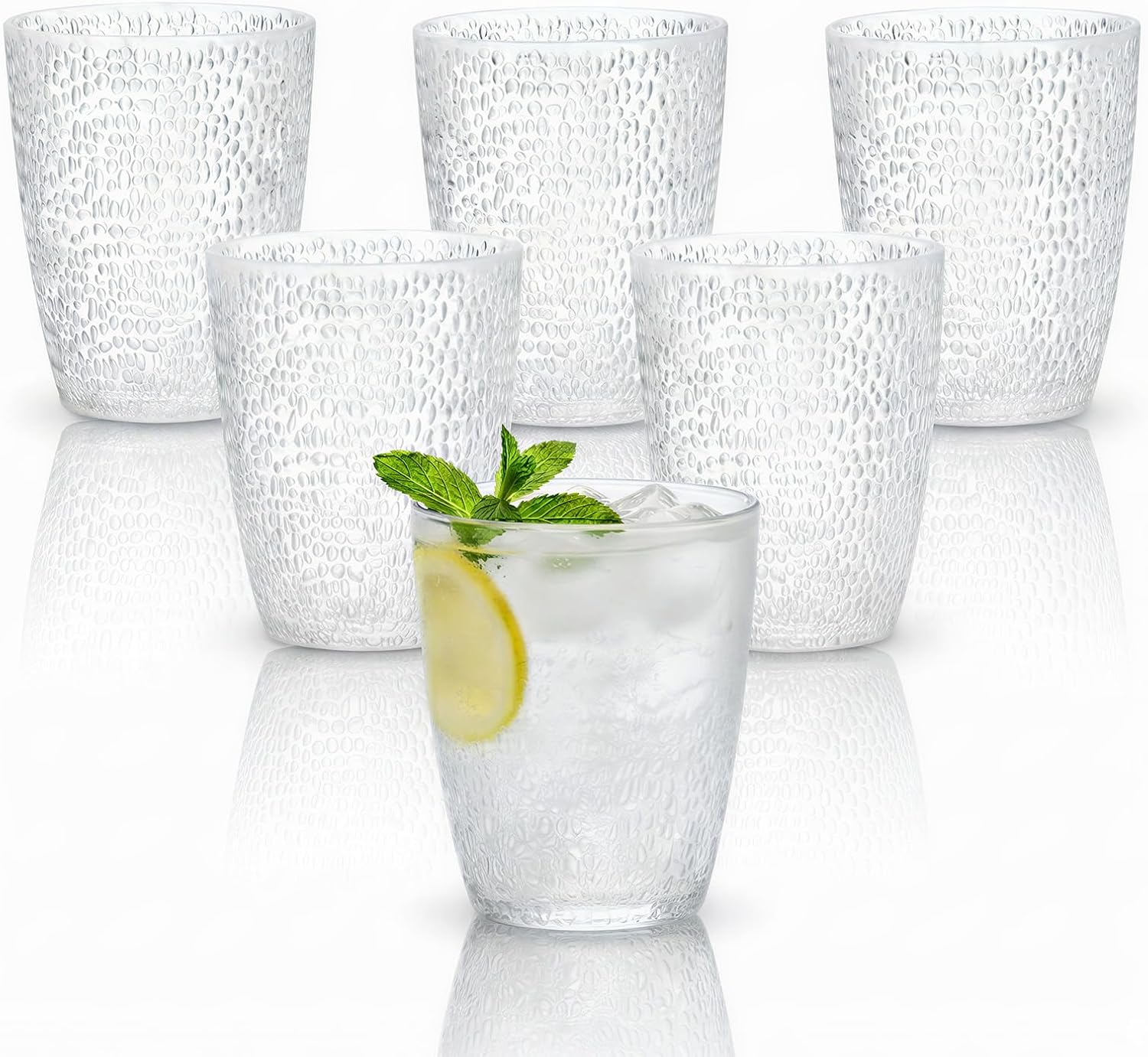 6 PCS Clear Acrylic Drinking Cups, Reusable Plastic Glasses Drinkware