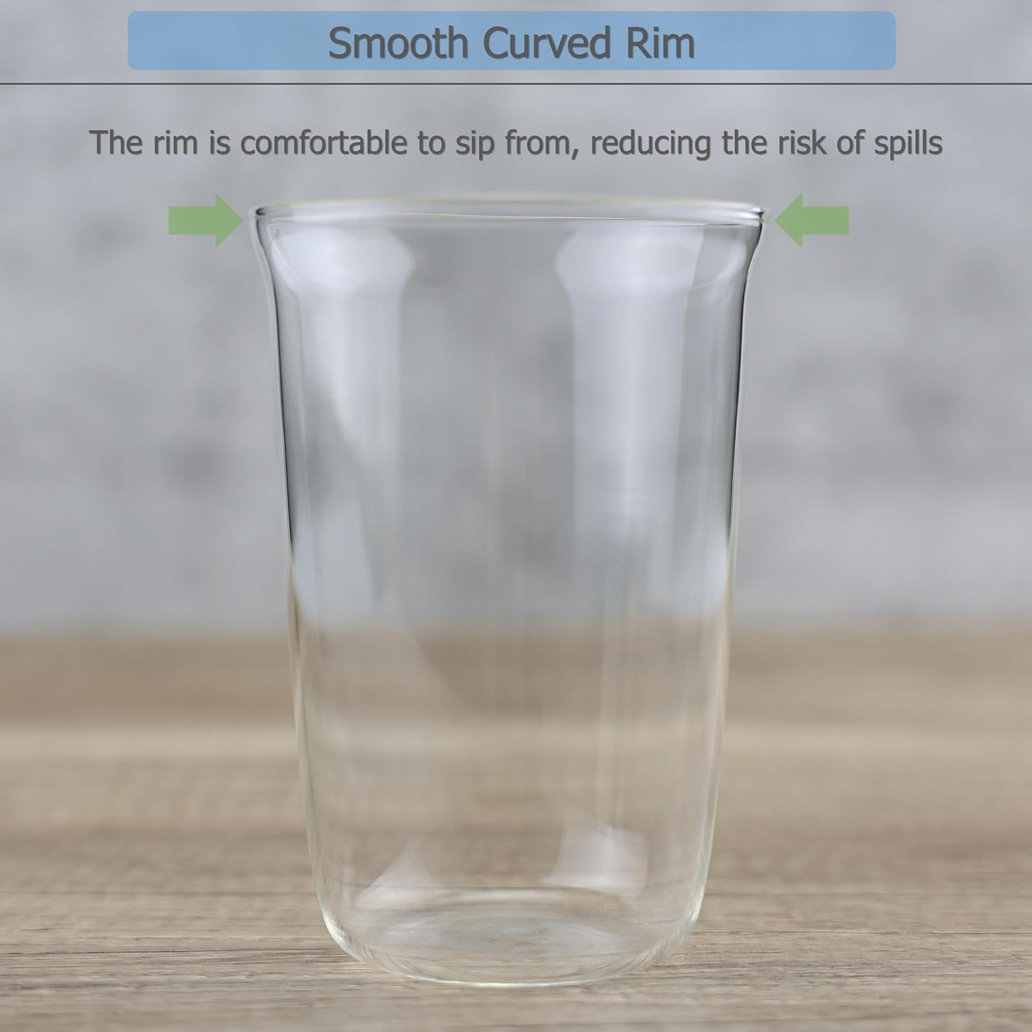 EIKS 2 Pack Crystal Clear Drinking Glasses Cups, 460ml/15.5oz