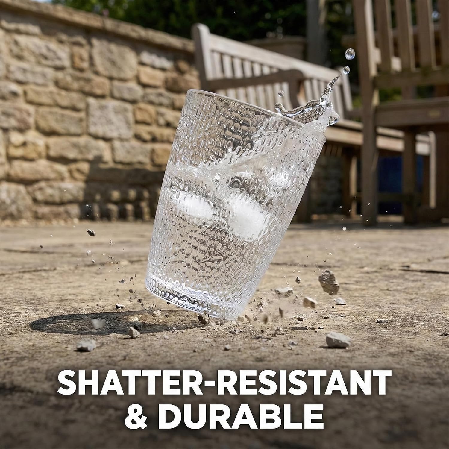 6 PCS Clear Acrylic Drinking Cups, Reusable Plastic Glasses Drinkware
