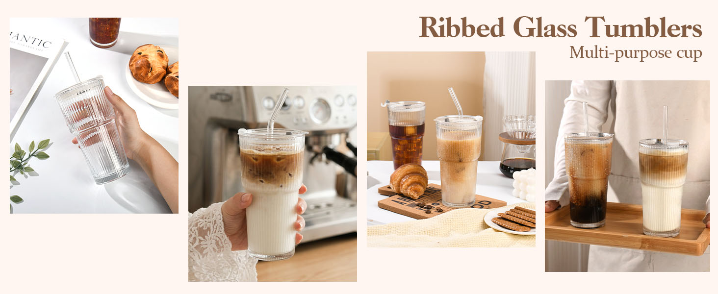 Ribbed cups are suitable for various occasions and drinks.