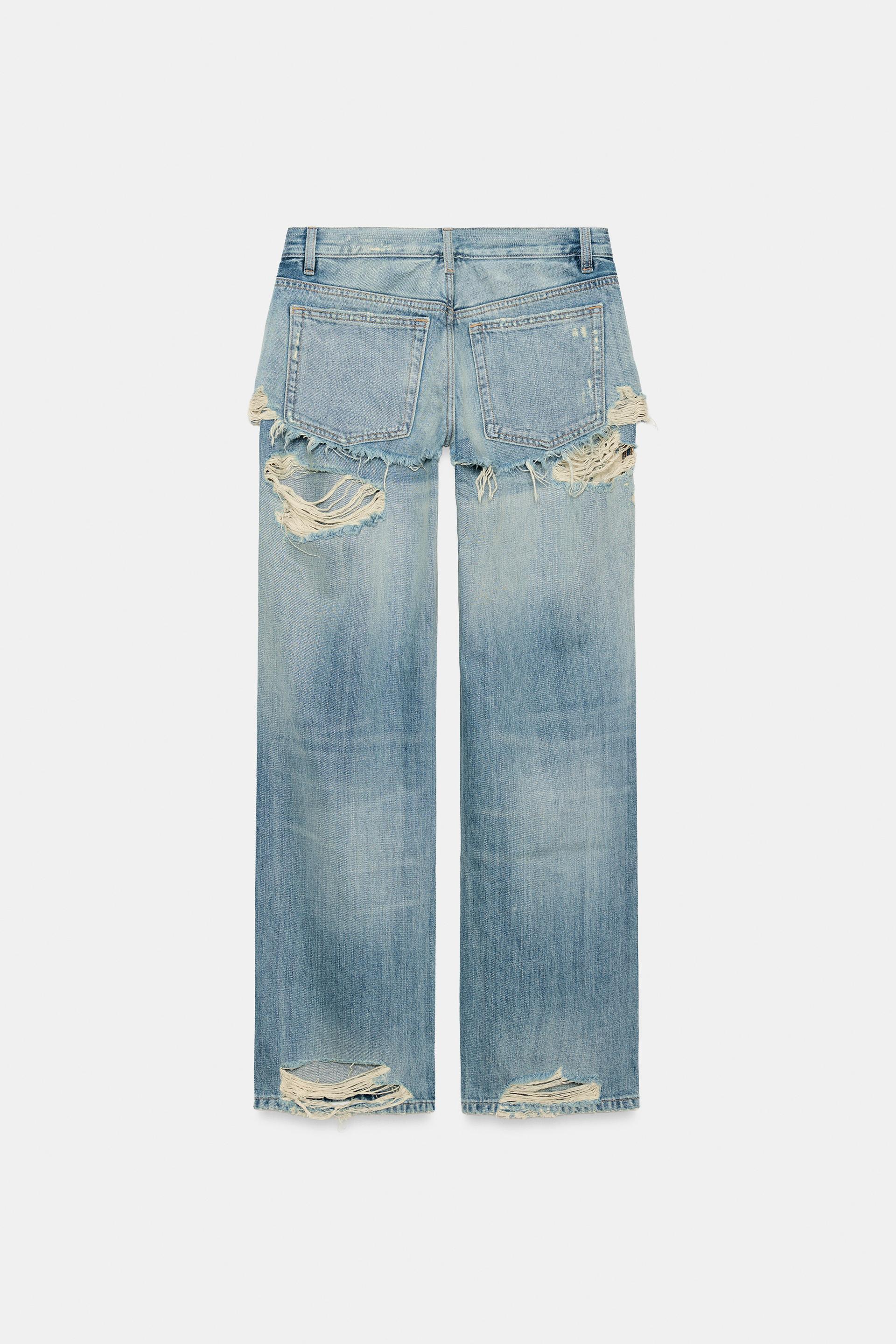 TRF LOW-RISE STRAIGHT JEANS WITH DOUBLE-LAYER EFFECT