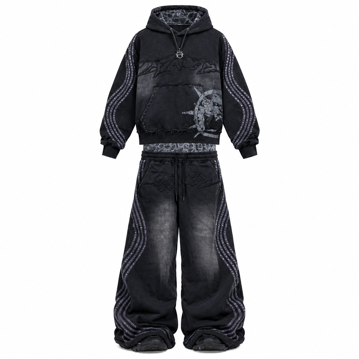 Black Leopard Pullover Set