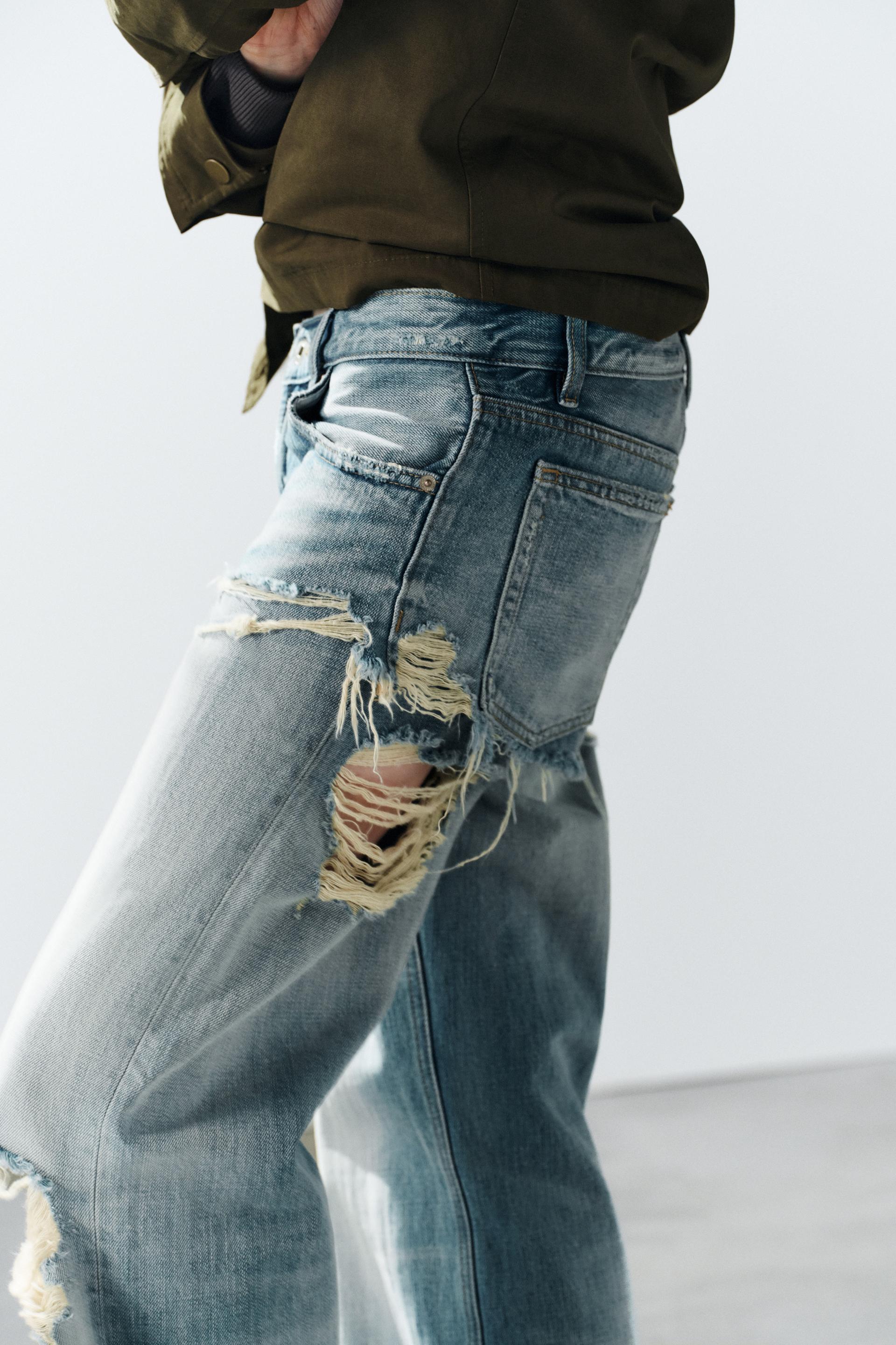 TRF LOW-RISE STRAIGHT JEANS WITH DOUBLE-LAYER EFFECT