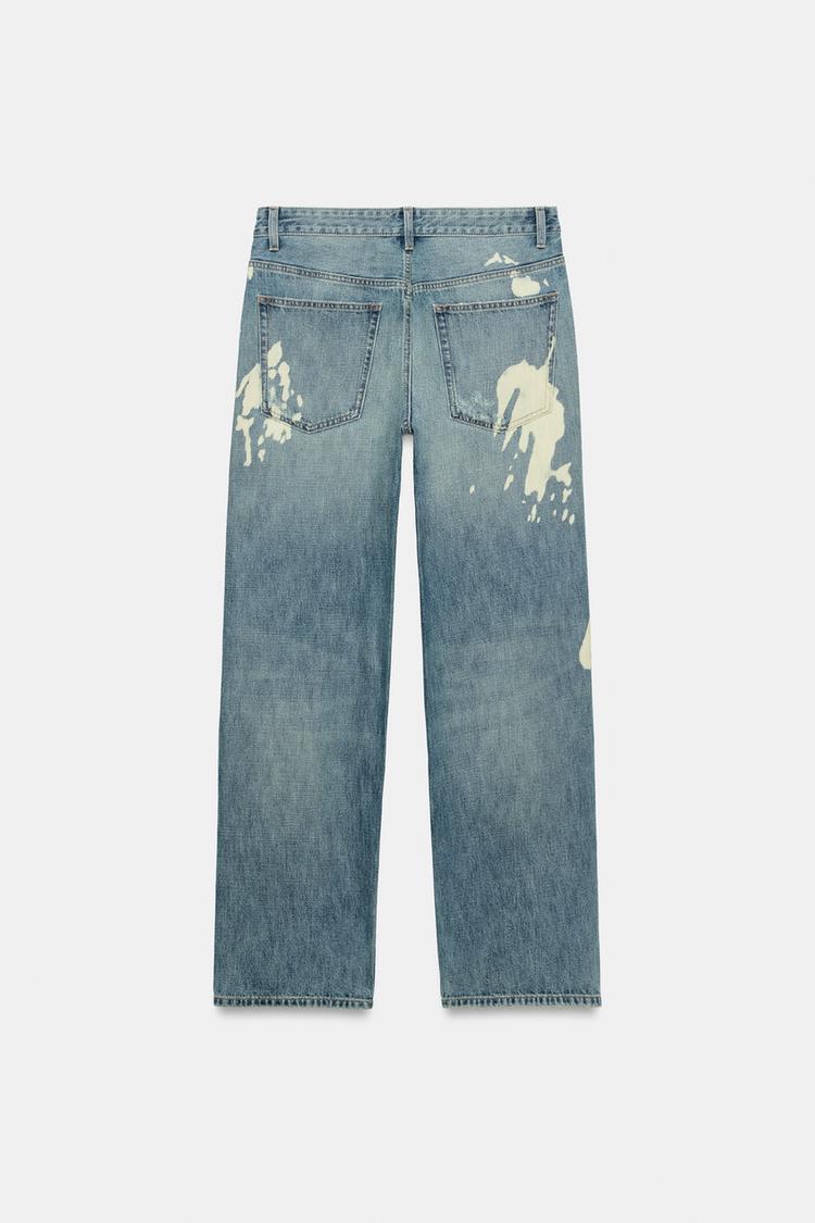 TRF MID-RISE SPLATTER BOYFRIEND JEANS
