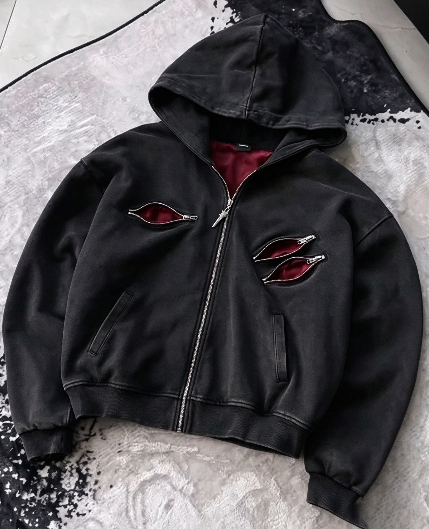 Jujutsu Kaisen Sukuna Black Multi-Zip Hoodie