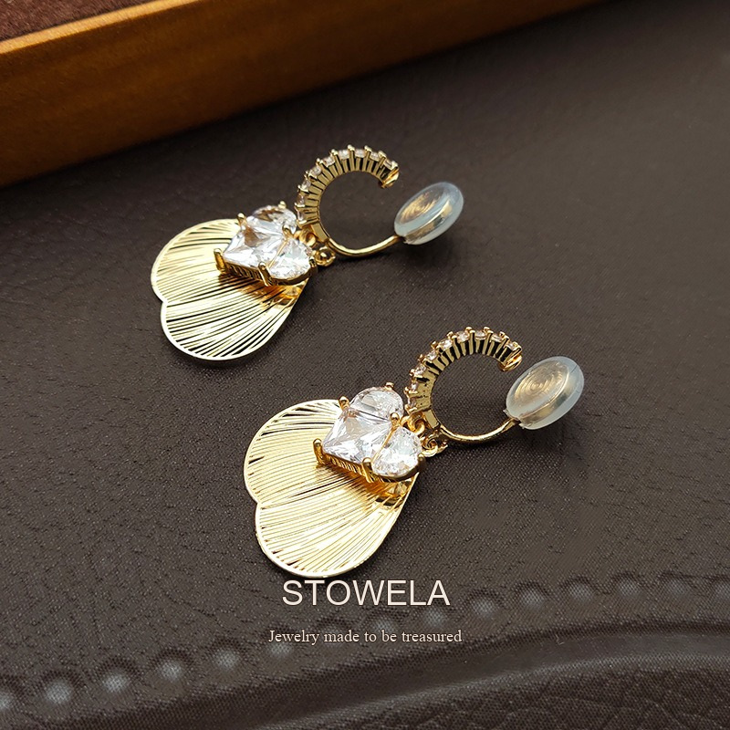 Vesper Fan Shell Crystal Clip-On Earrings product image 2