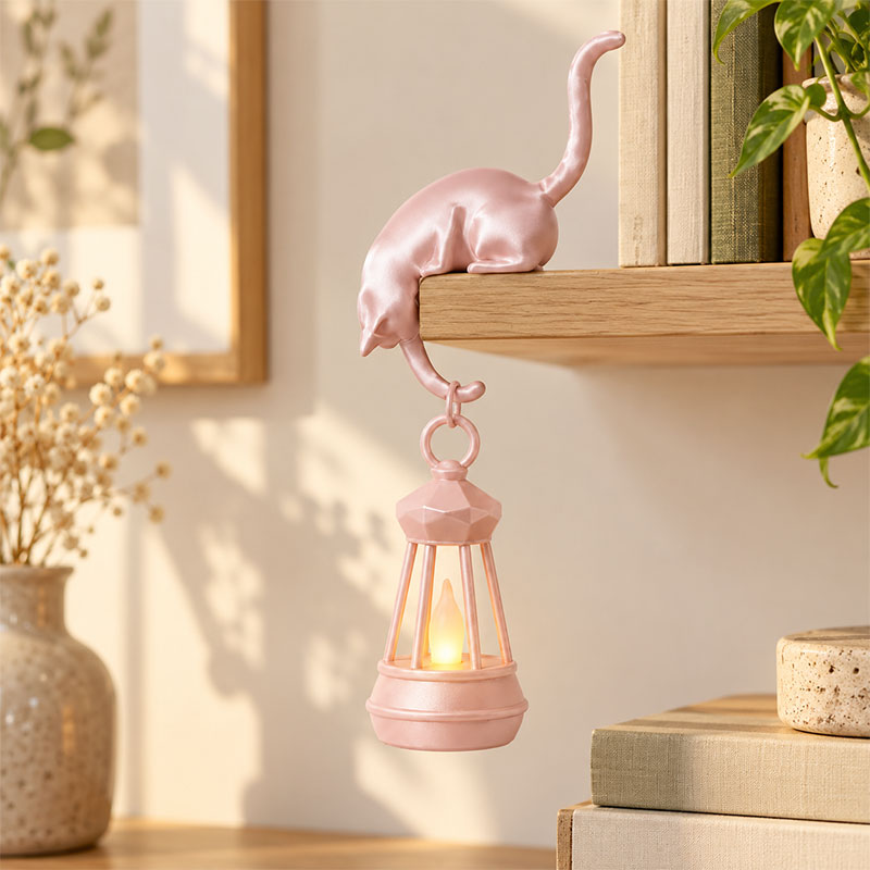 🐱 60% OFF – Shelf-Edge Cat Lantern – Cozy Bookshelf Glow 🐈🏮