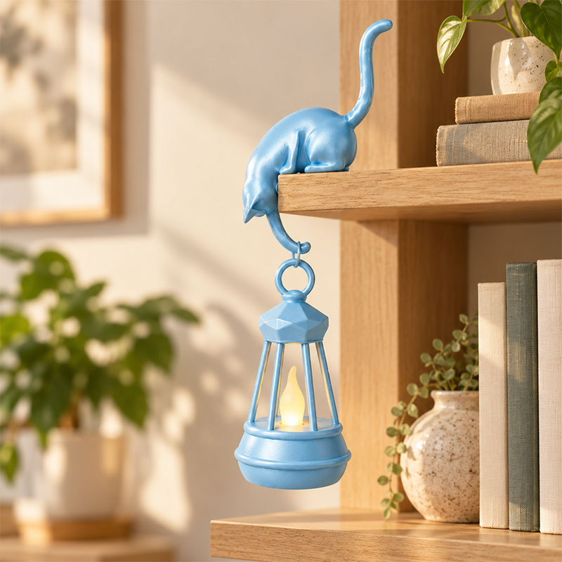 🐱 60% OFF – Shelf-Edge Cat Lantern – Cozy Bookshelf Glow 🐈🏮