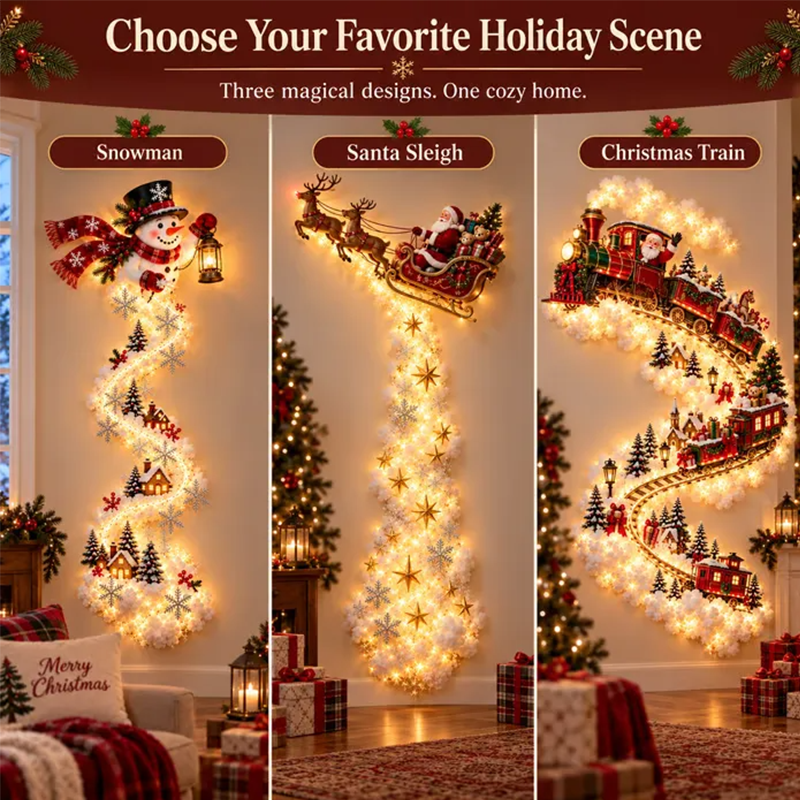 🎄 Christmas Early Bird – 60% OFF Glowing Christmas Trail Wall Light