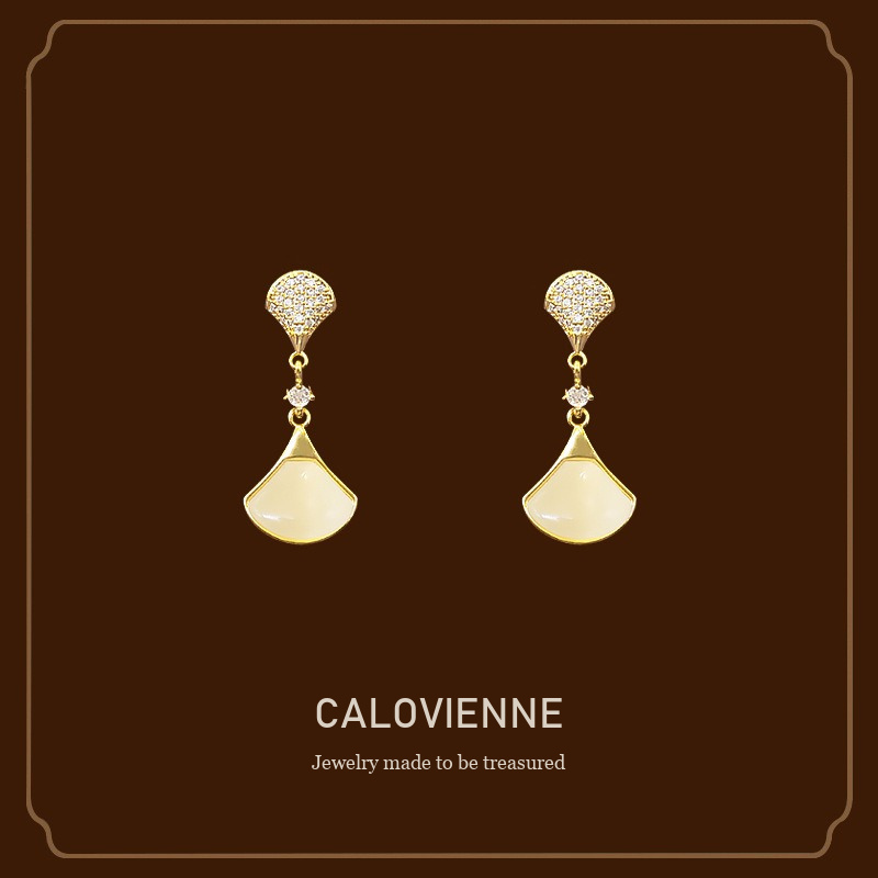 Lumière Fan Shell Mother-of-Pearl Inspired Clip-On Earrings Calovienne cover image