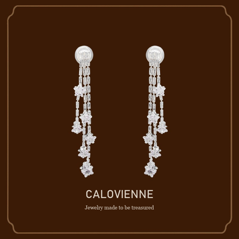 Vesper Star Crystal Clip-On Earrings Calovienne cover image