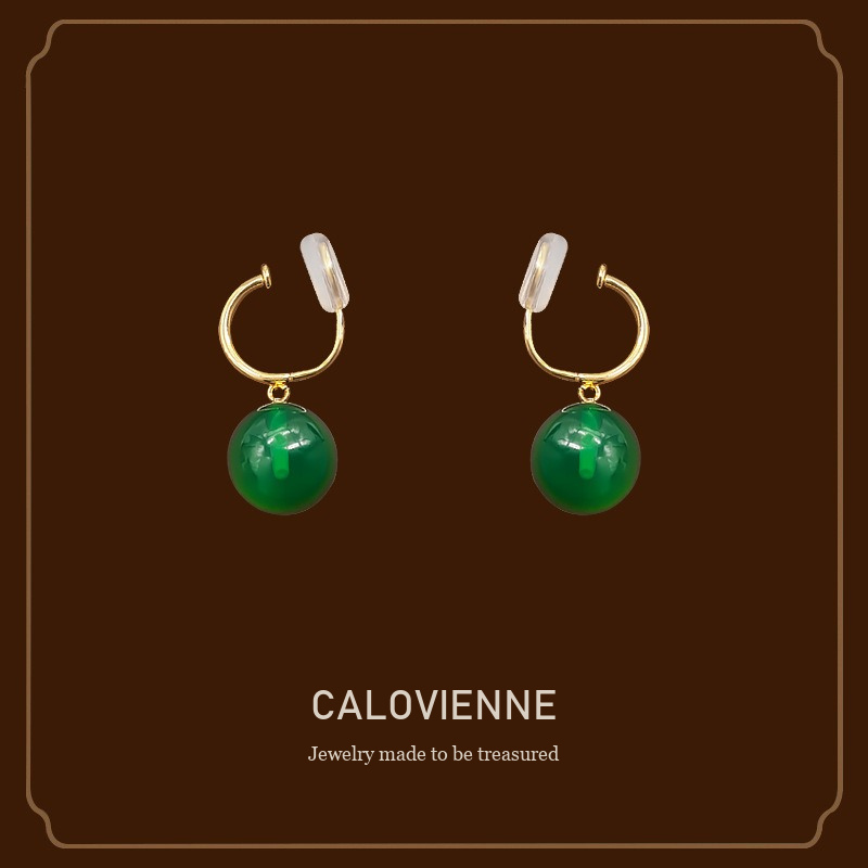 Vesper Jade-Inspired Clip-On Earrings Calovienne cover image
