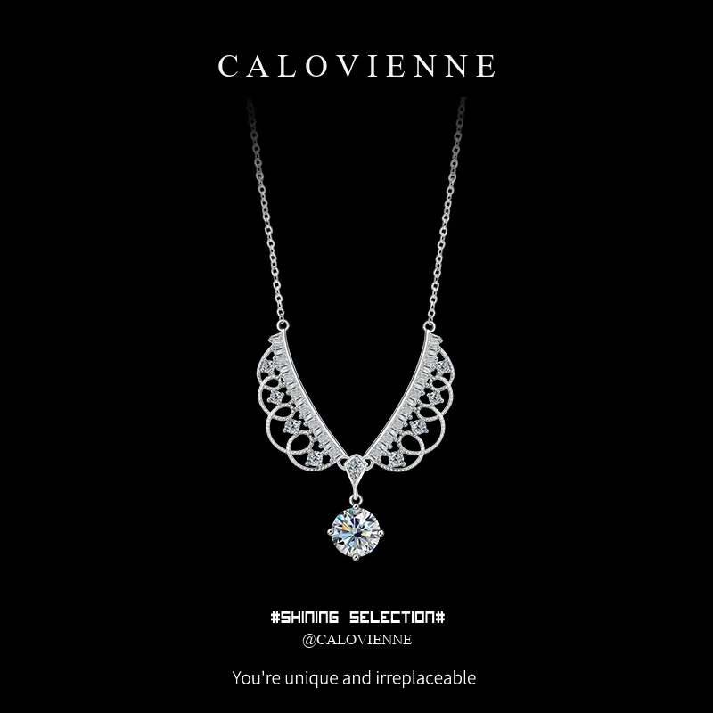 Princess Silhouette Moissanite Necklace product image 1