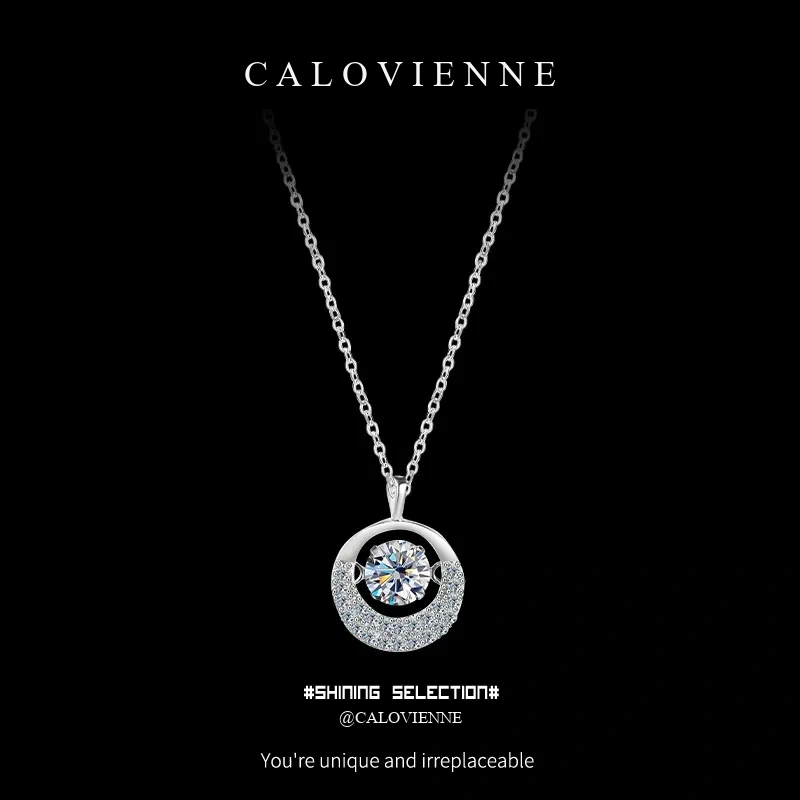 Dancing Halo Moissanite Necklace product image 1