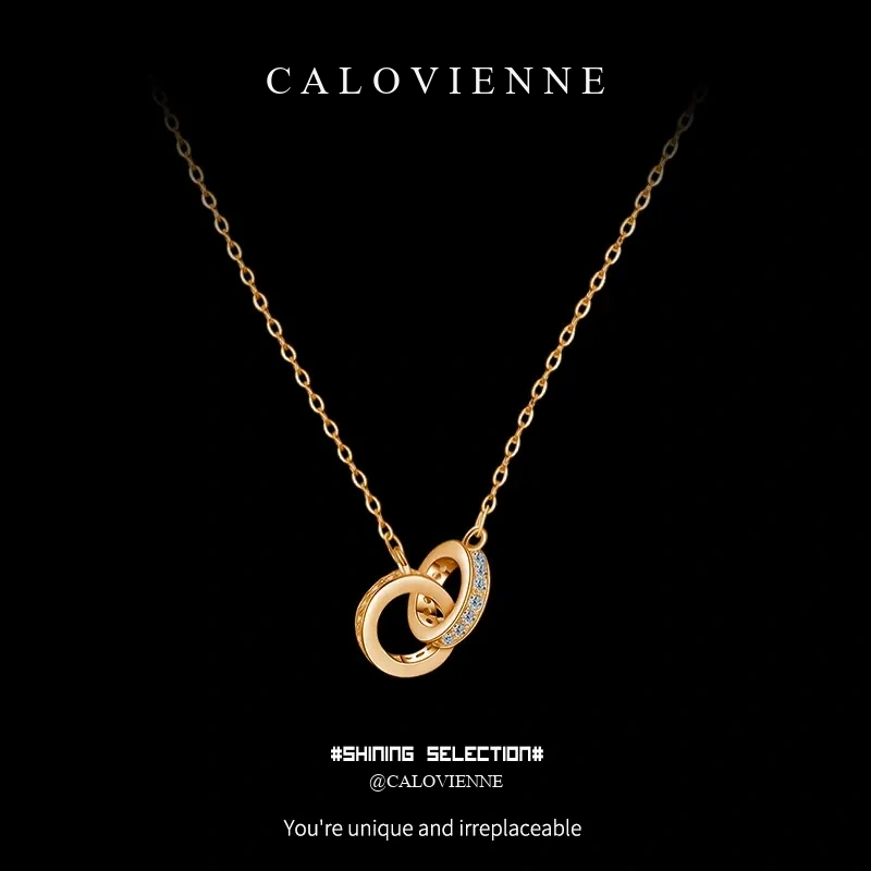 Interlocking Rings Moissanite Necklace product image 4