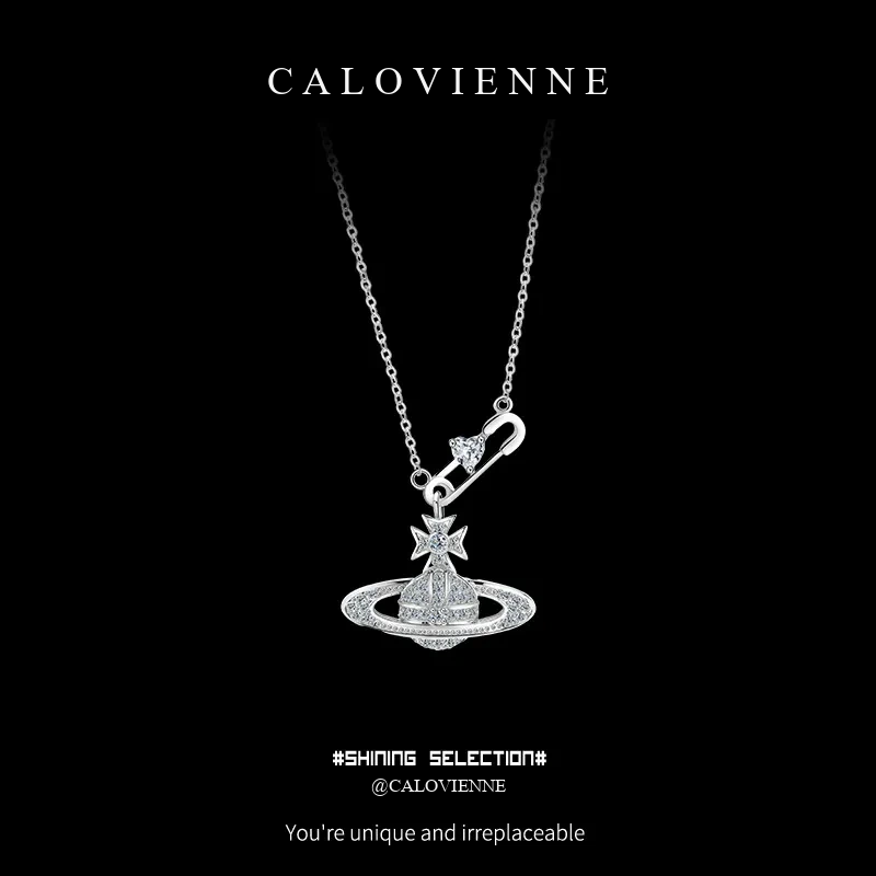 Celestial Saturn Light-Catching Stone Necklace product image 1