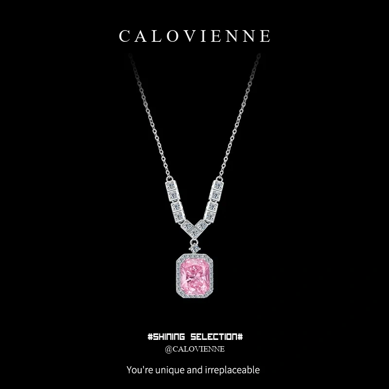 Sculpted Square Light-Catching Stone Necklace product image 1
