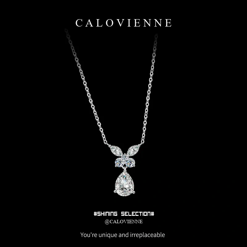 Radiant Teardrop Moissanite Necklace product image 1