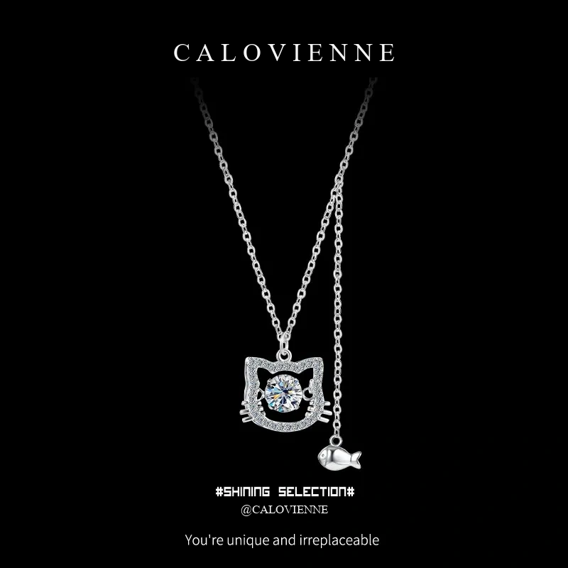 Whispering Cat Moissanite Necklace product image 1