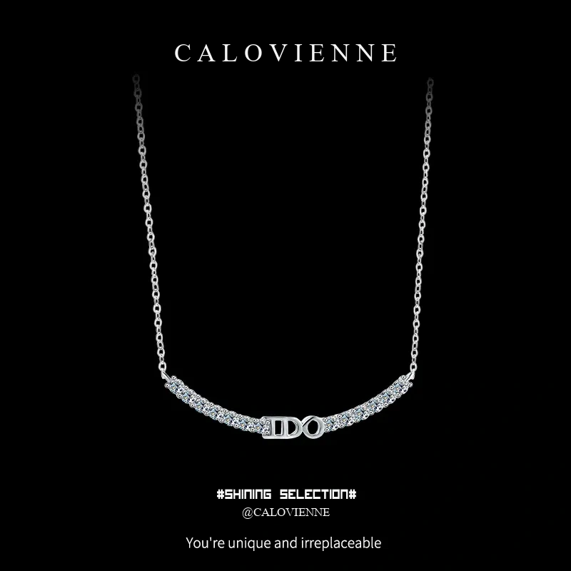 Initial Charm Moissanite Necklace product image 1