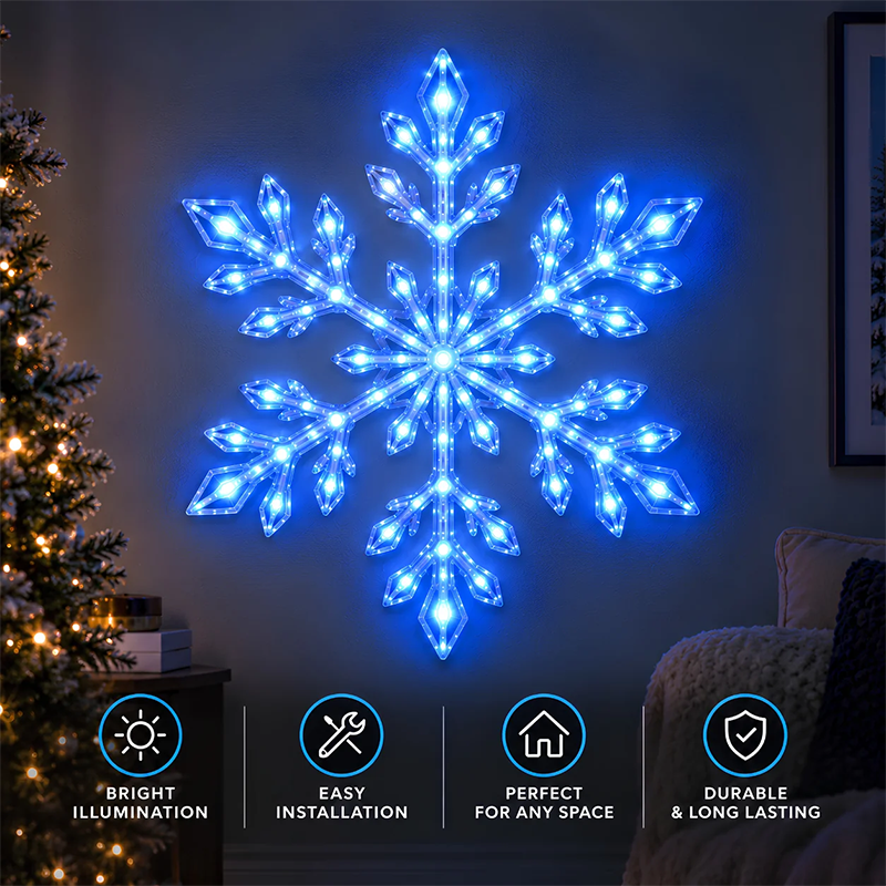 65% OFF ✨ 12-Piece Glowing Snowflake Set • Blue & White Winter Glow ❄️