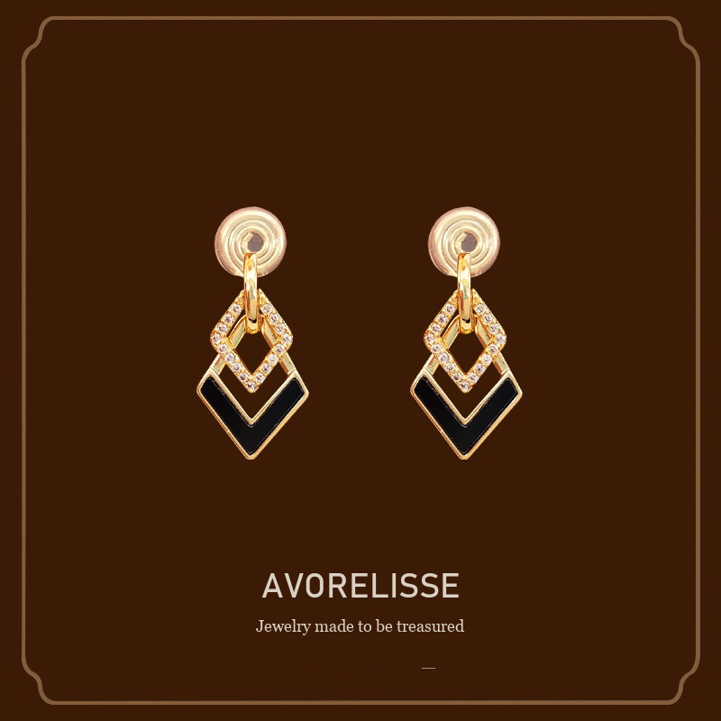 Celeste Diamond-Shaped Geometric Crystal Clip-On Earrings product image 1