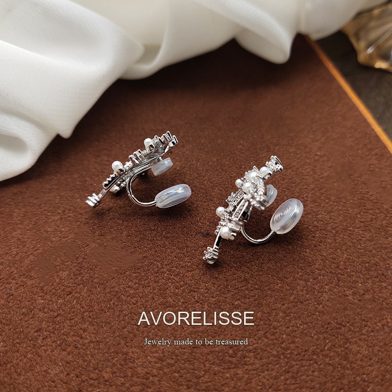 Seren Pearl Crystal Starburst Clip-On Earrings product image 4