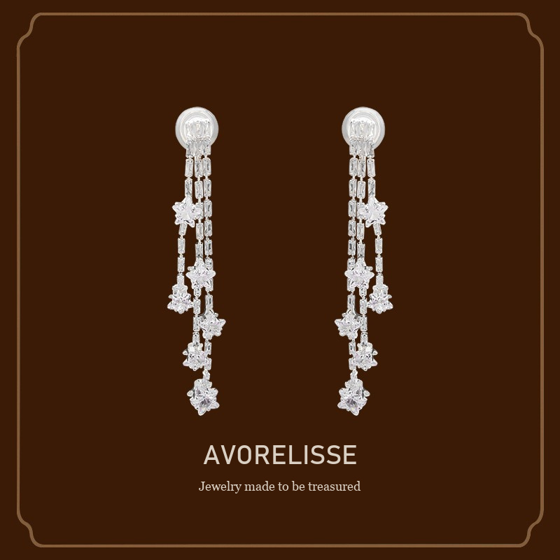 Vesper Star Crystal Clip-On Earrings Avorelisse cover image