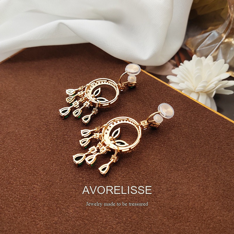 Aurelia Butterfly Tassel Clip-On Drop Earrings product image 7