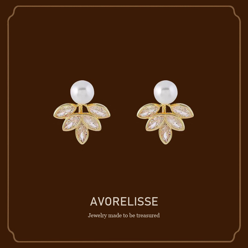 Celeste Leaf Crystal Clip-On Earrings product image 1