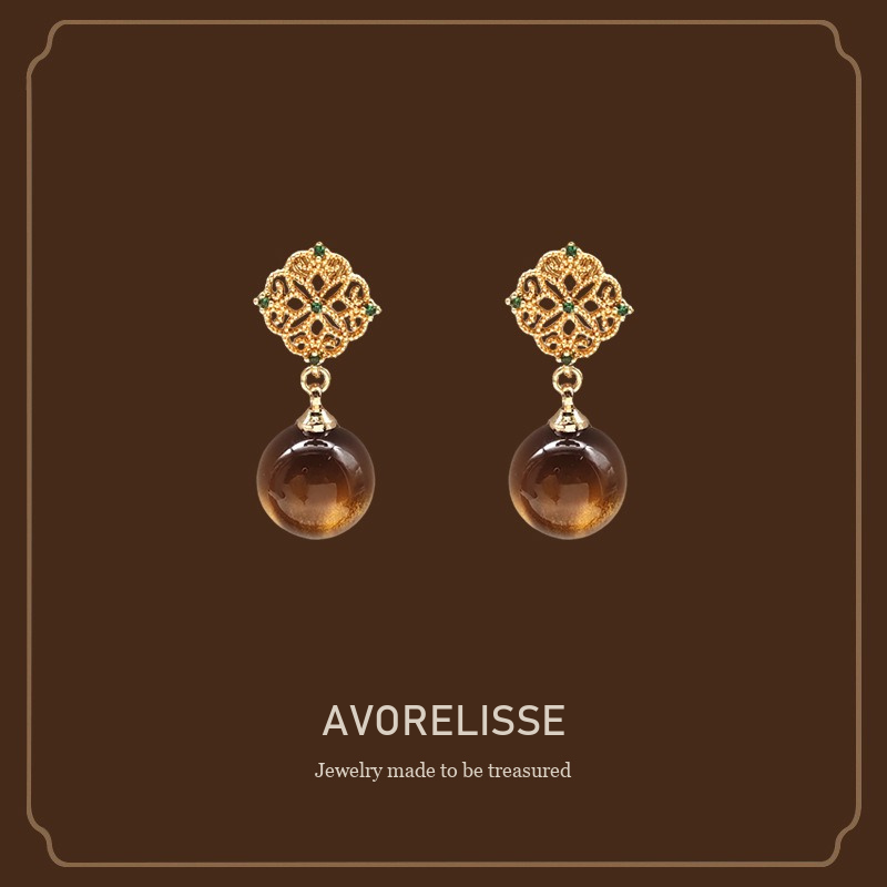Noelle Tiger-Eye Inspired Clip-On Drop Earrings product image 1