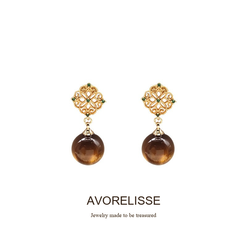 Noelle Tiger-Eye Inspired Clip-On Drop Earrings product image 7
