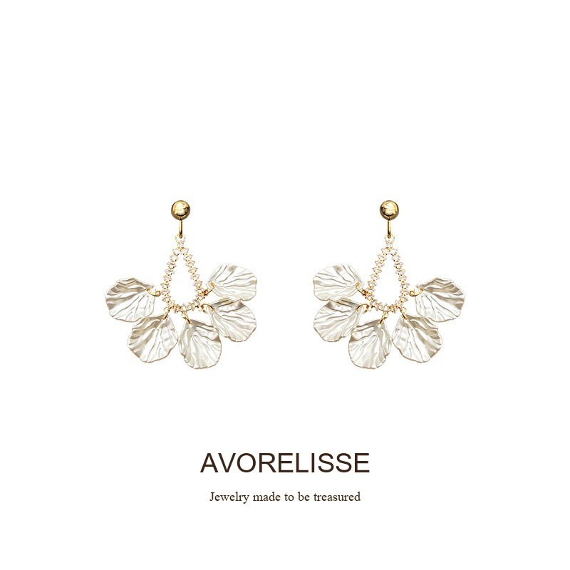 Celeste Teardrop Shell Crystal Clip-On Drop Earrings product image 7